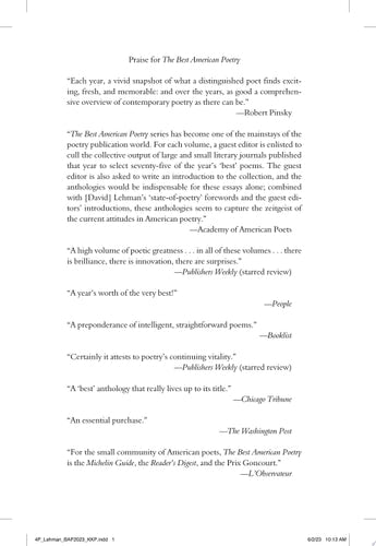 David Lehman, Elaine Equi - The Best American Poetry 2023