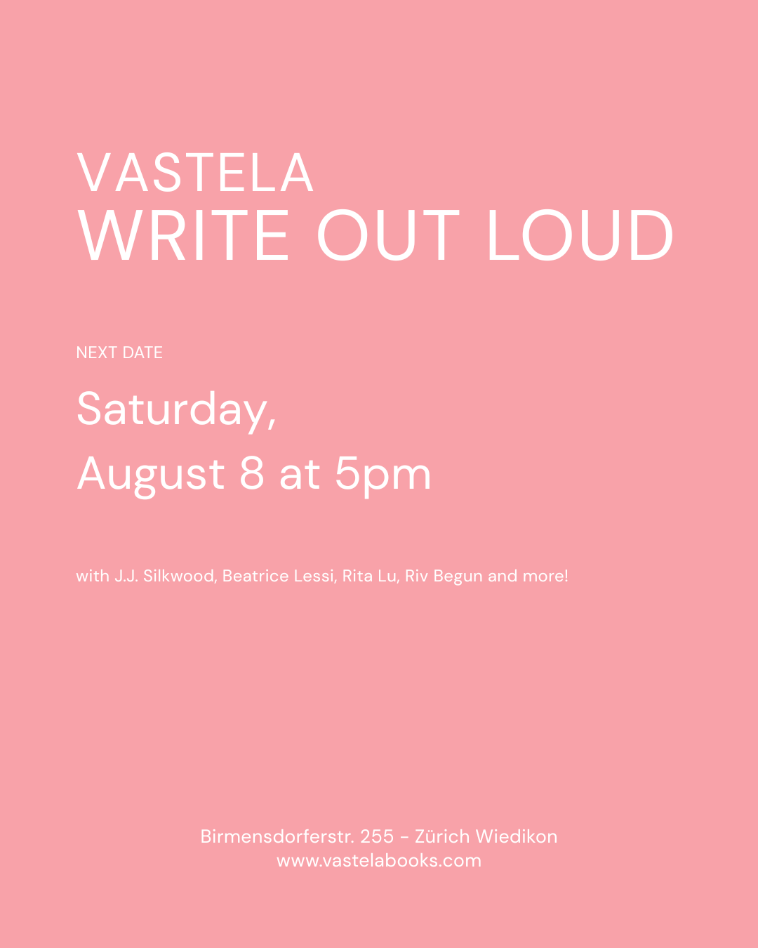 Write Out Loud (August 8)