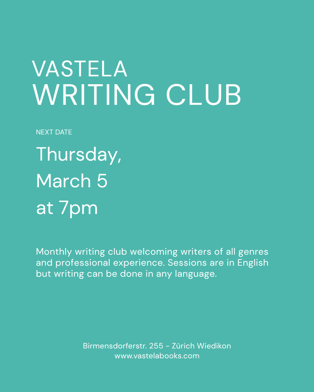 Writing Club (March 5)