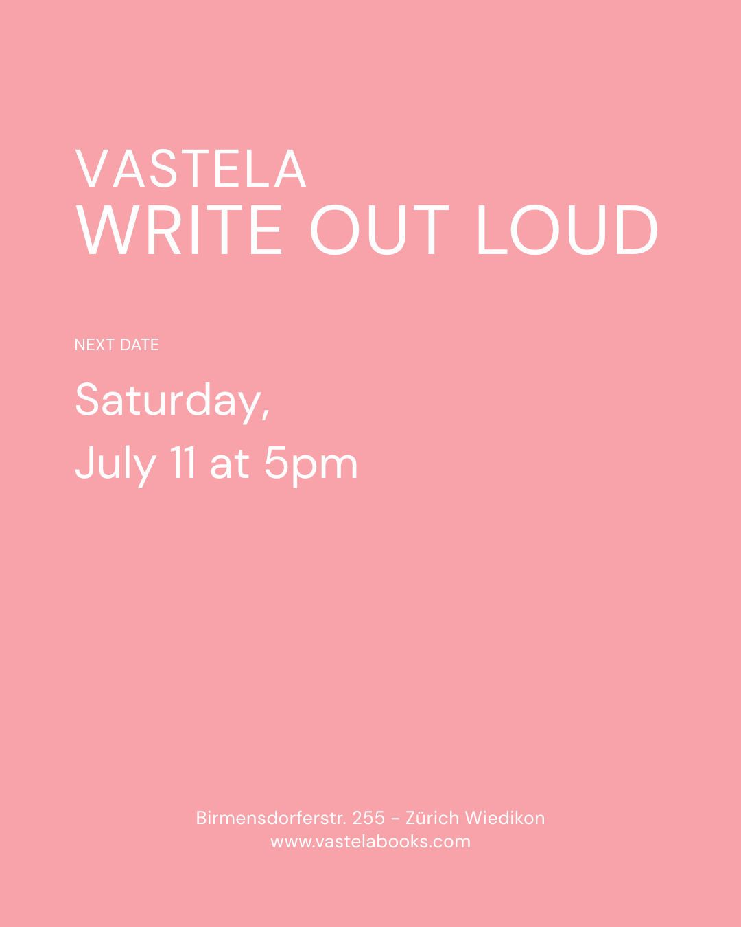 Write Out Loud (July 11)