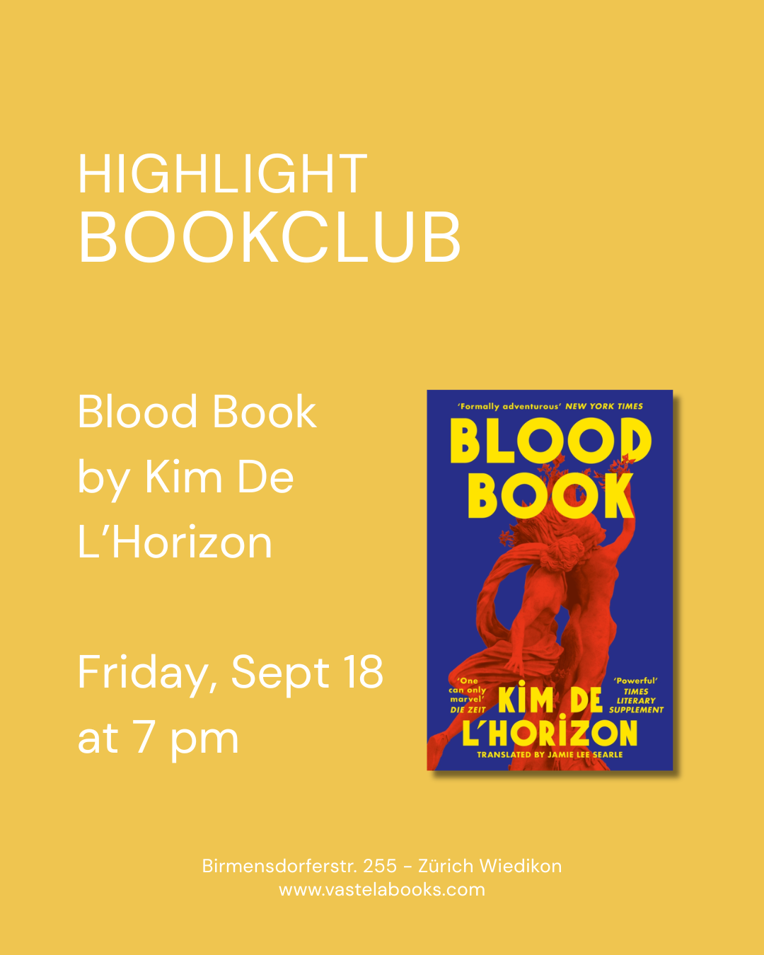 Highlight Bookclub - The Blood Book by Kim De L'Horizon