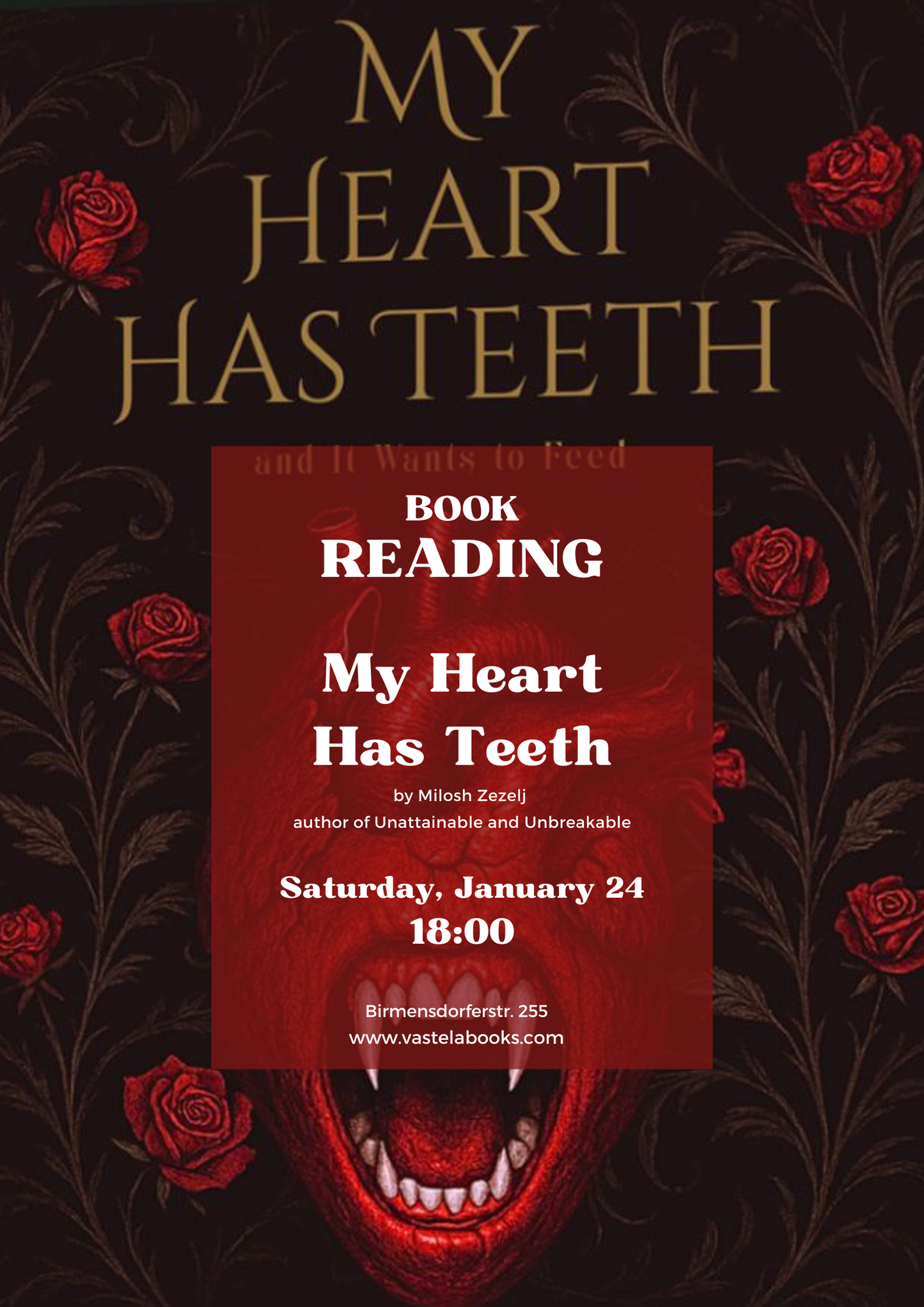 Book Reading - My Heart Has Teeth and It Wants to Feed by Milosh Zezelj