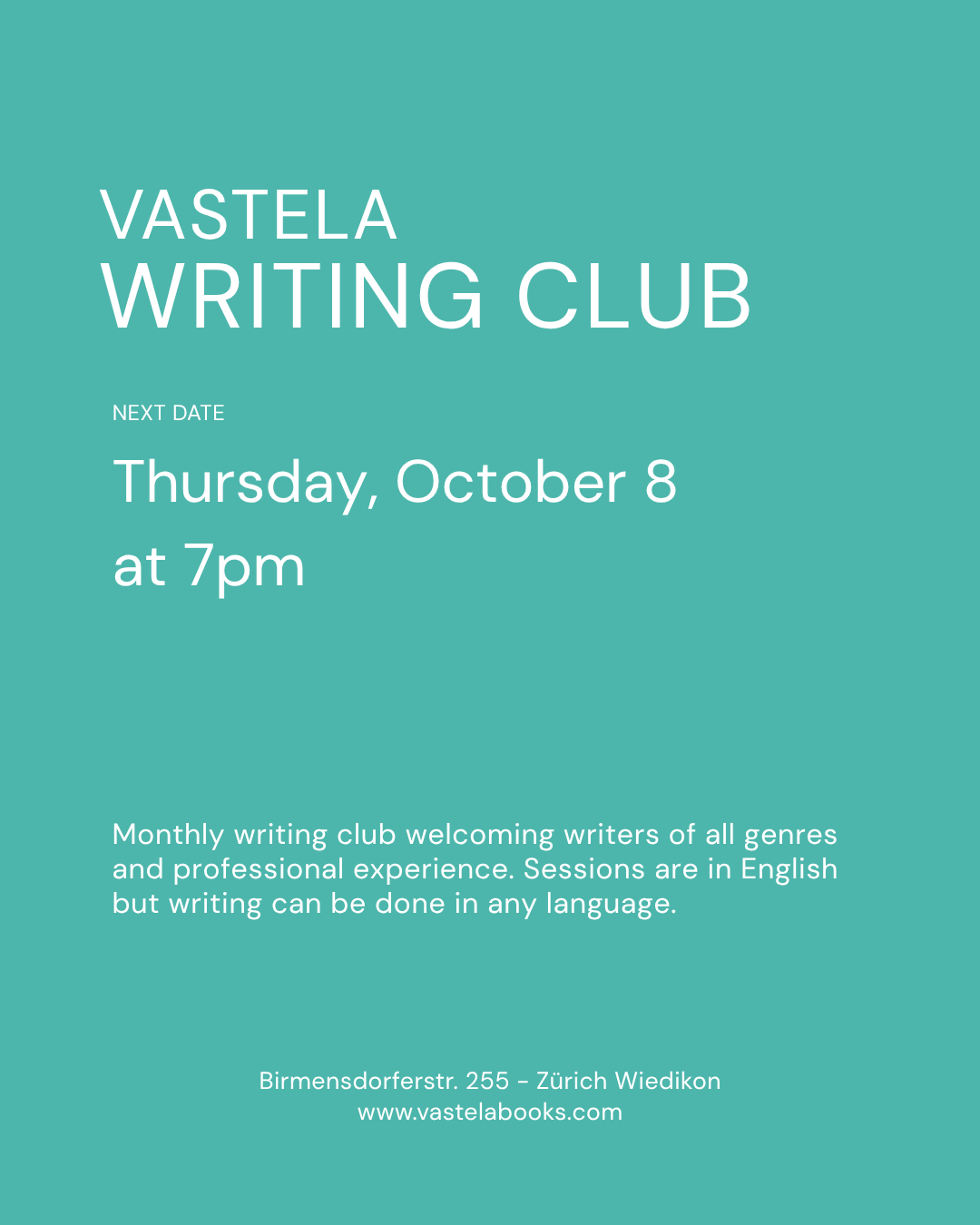 Writing Club (October 8)
