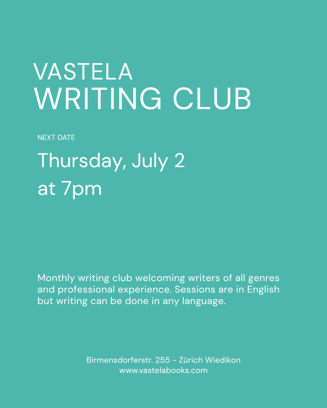 Writing Club (July 2)