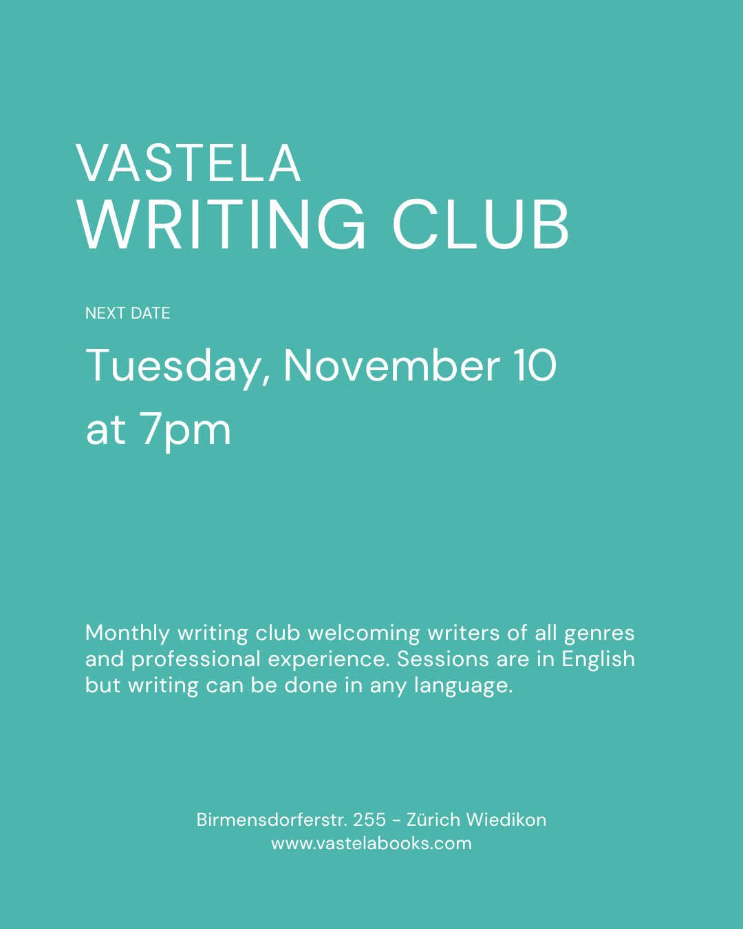 Writing Club (November 10)