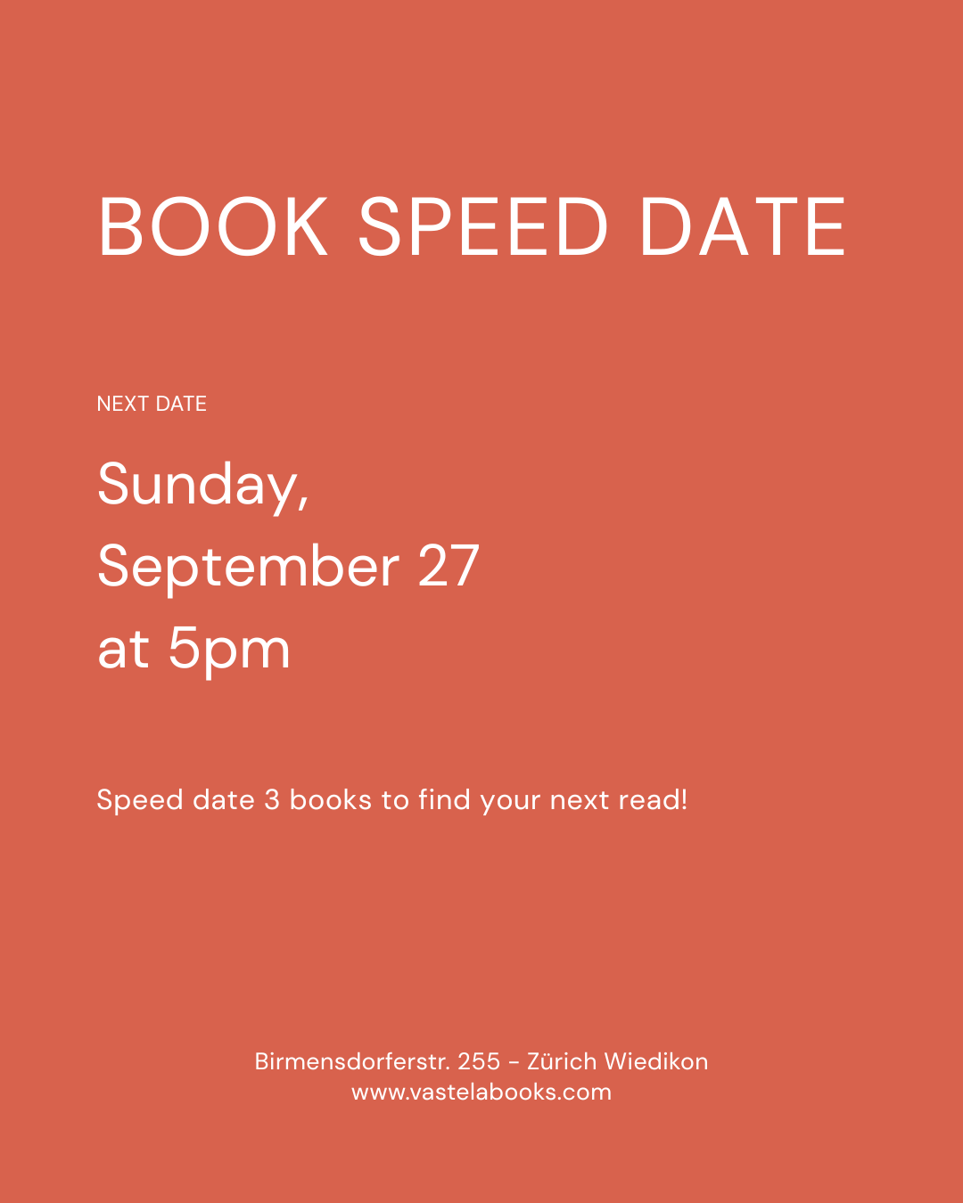 Book Speed Date (September 27)