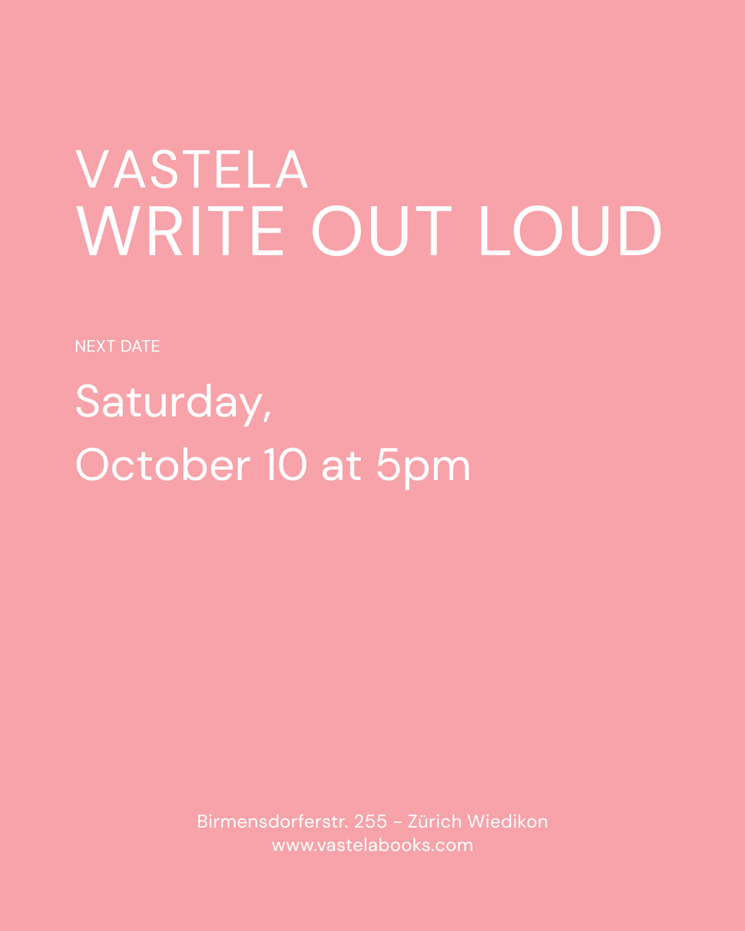 Write Out Loud (October 10)
