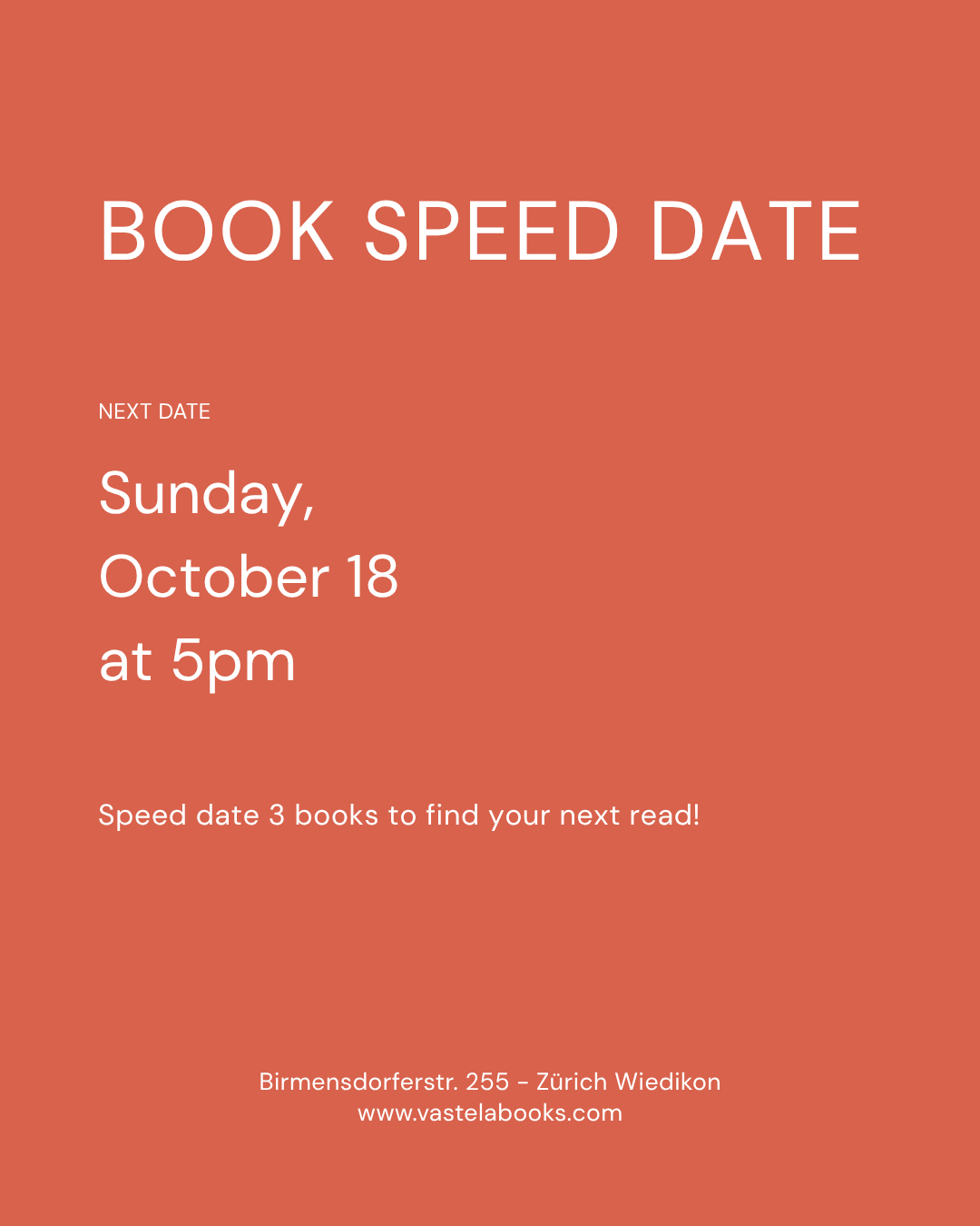 Book Speed Date (October 18)