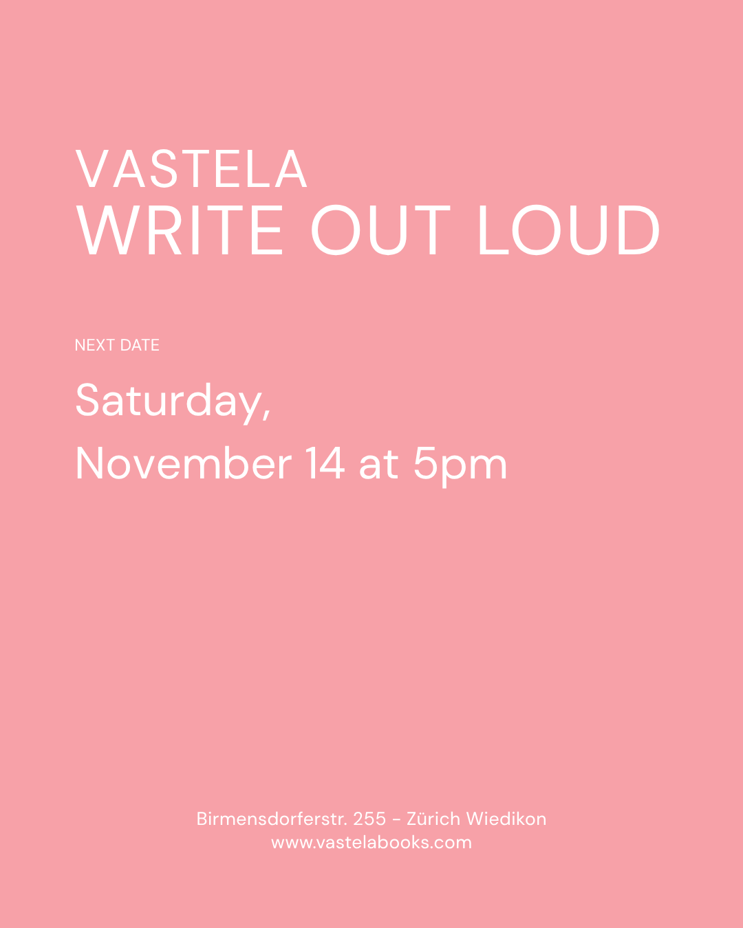 Write Out Loud (November 14)